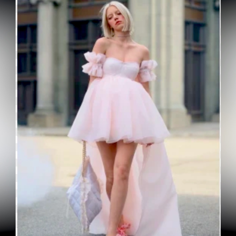 Elegant Pink Off-Shoulder Dress